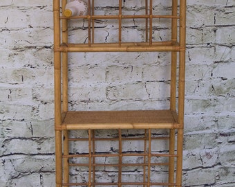 SHIPPING NOT FREE!! Vintage Bamboo Standing Wine Rack