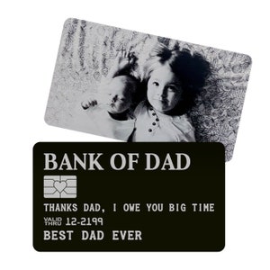 GRATIS VERZENDING!!! Bank of DAD gepersonaliseerde portemonneekaart zwart met gratis geschenkverpakking - Uniek grappig vaderdagcadeau - vader cadeau-vaderdagcadeaus