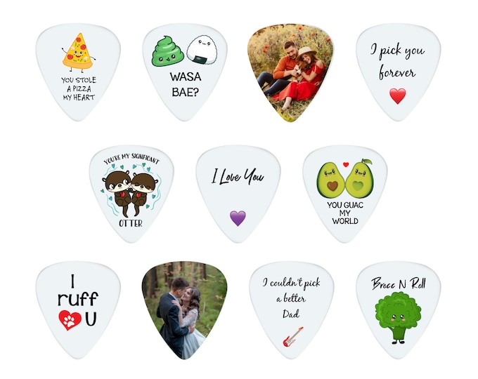 Personalized Guitar Pick, Custom Photo Guitar Pick, Gift for Him, Photo with Text, Keepsake Gift, Great gift idea, Kawaii, Cute Gift, Guitar