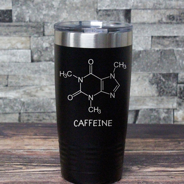 Caffeine Molecule Tumbler: Laser Engraved Chemistry Gift