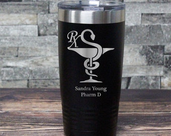 Personalized Pharmacist Tumbler: Engraved Stainless Steel Gift