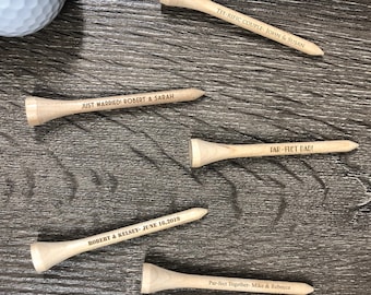 Personalized Laser Engraved Wood Golf Tees: Custom Golf Gift