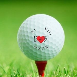Anniversary Golf Ball, Roman Numeral Date, Personalized Golf Ball, Color Printed Golf Balls, Christmas Gift,Golf Gifts for Men, Husband Gift