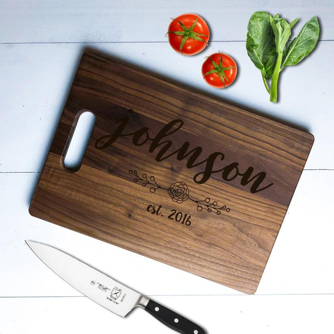 Thankful Grateful Blessed Personalized Maple Oversized Cutting Board- 18x24