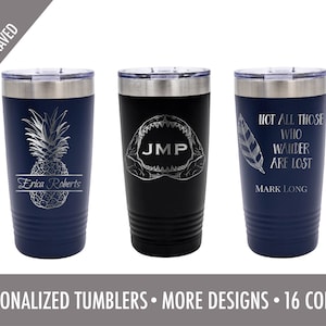 Personalized Stainless Steel Tumblers- 20 oz Tumbler- Gift for Friend -Gift for Co Worker- Engraved Tumbler