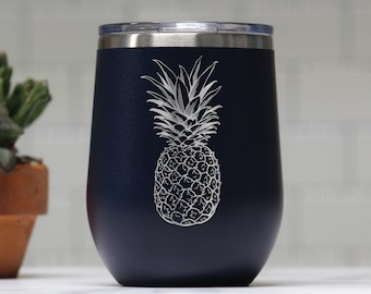 Pineapple Stainless Steel Wine Tumbler -Mother's Day Gift-Gift for her-Grandmother's Gift-In-Laws Gift