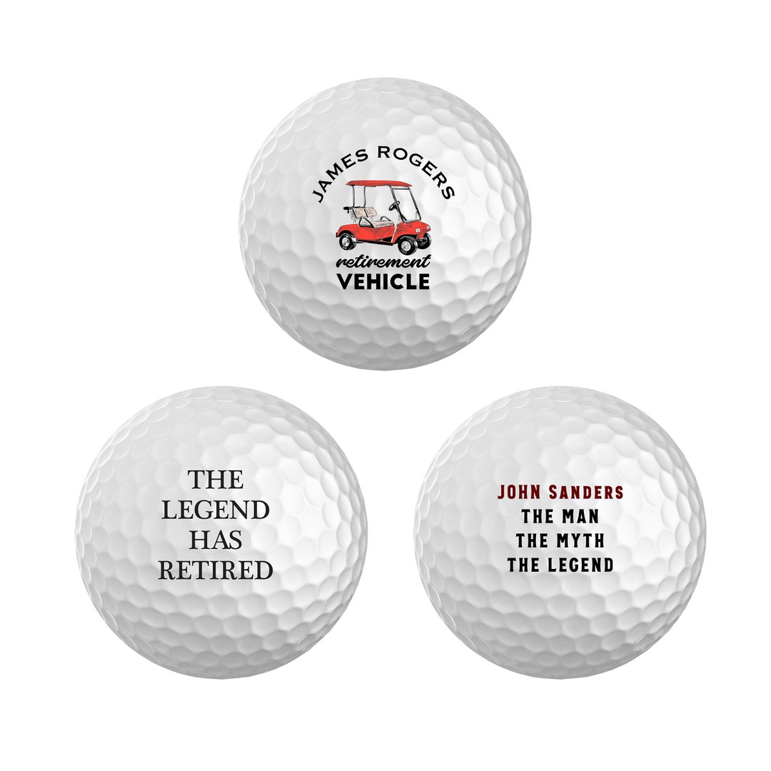Retirement Golf Balls, Retirement Gift, Coworker Gift, Color Printed