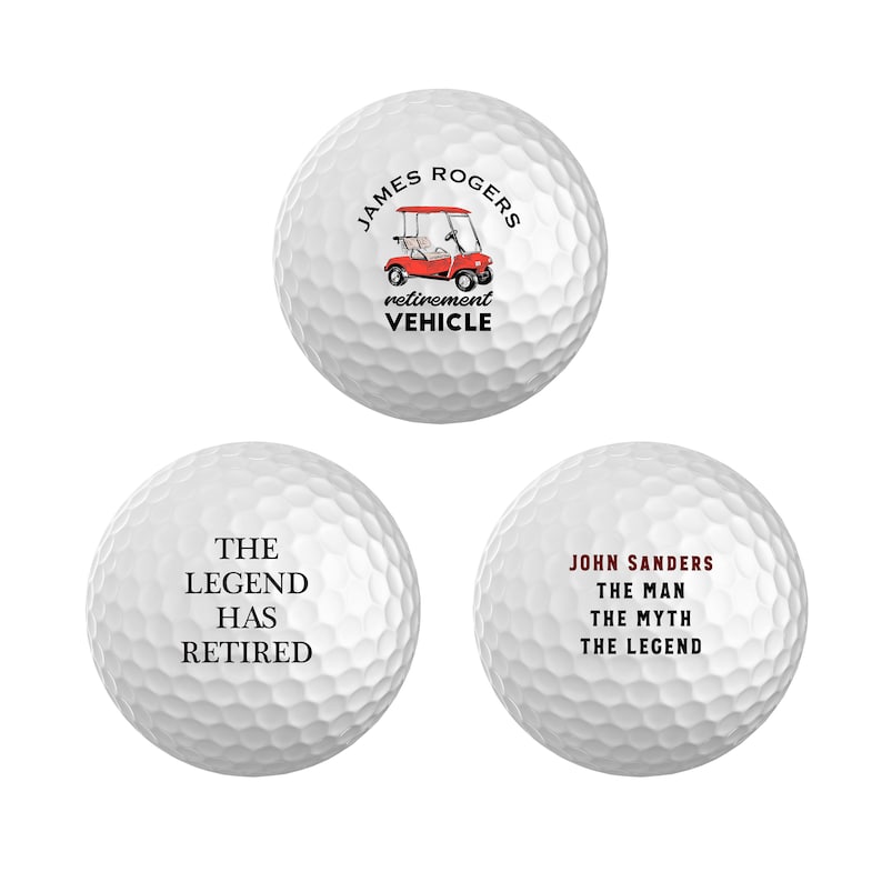 Retirement Golf Balls Retirement Gift Coworker Gift Color Etsy