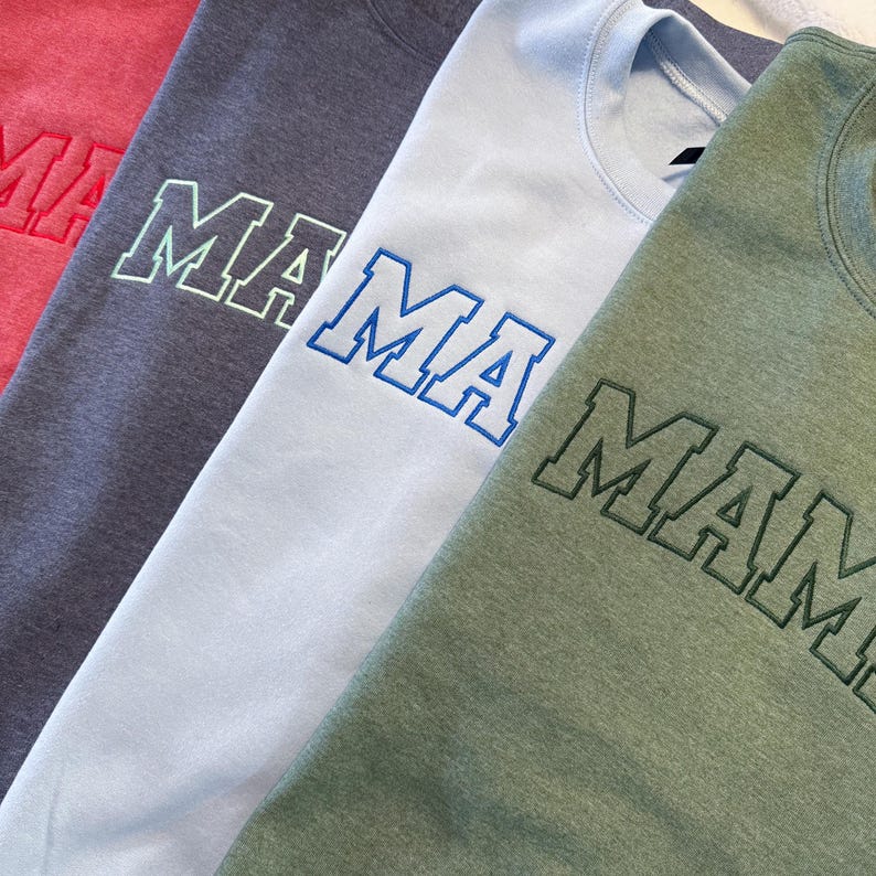 Embroidered Personalized Mama Sweatshirt with Kid Name on Sleeve Mothers Day Gift Birthday Gift Mom New Mom Gift Minimalist Cool Mom Sweater image 14