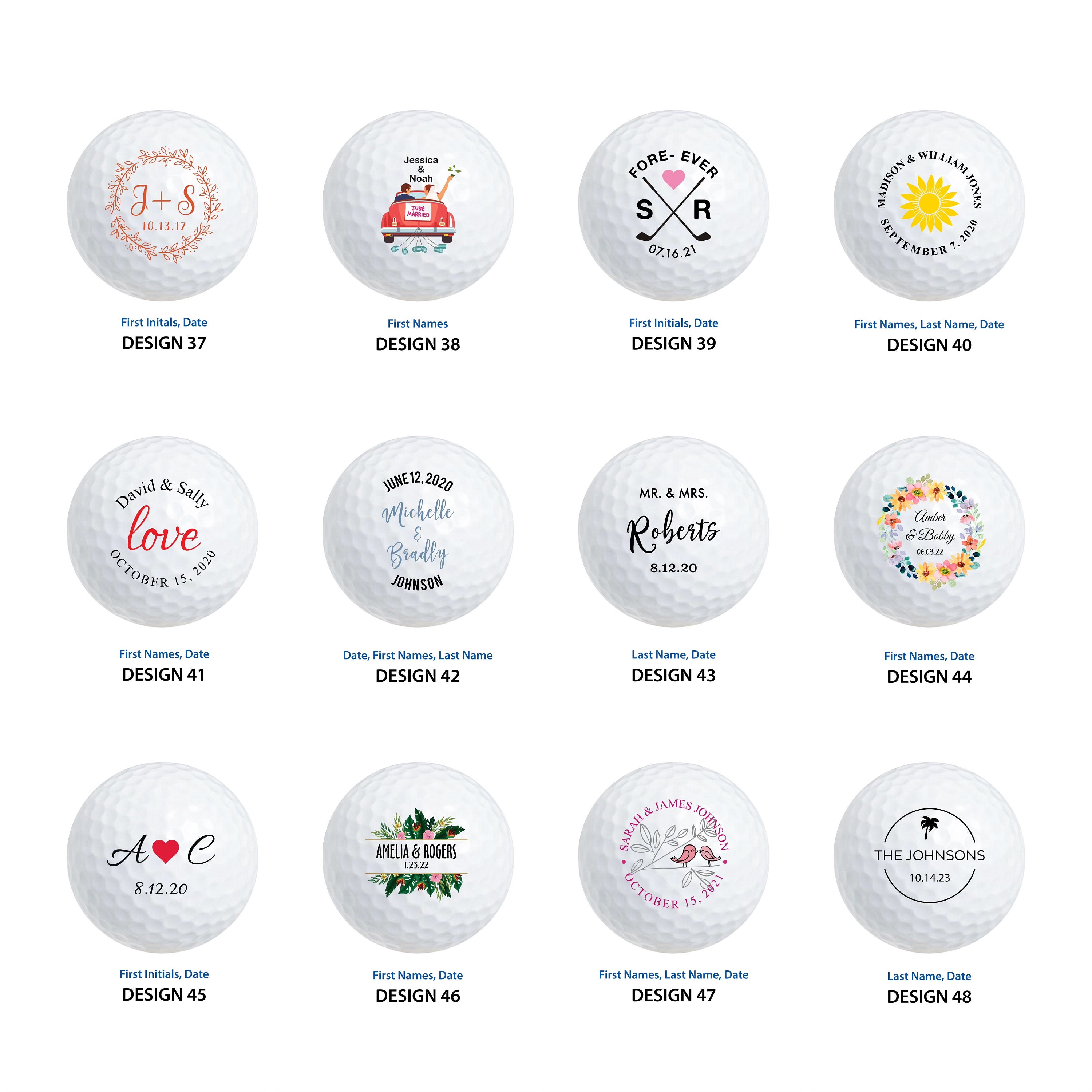 Personalized Wedding Golf Ball Favors , Custom Wedding Day Gift,Color Printed, Wedding Custom Golf Ball, wedding favors for guests in bulk