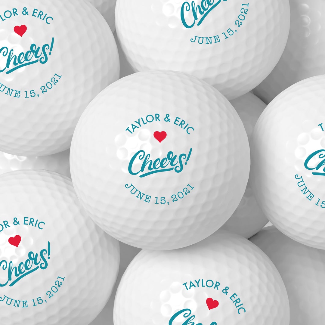 Personalized Wedding Golf Ball Favors , Custom Wedding Day Gift,color