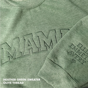 Embroidered Personalized Mama Sweatshirt with Kid Name on Sleeve Mothers Day Gift Birthday Gift Mom New Mom Gift Minimalist Cool Mom Sweater image 12