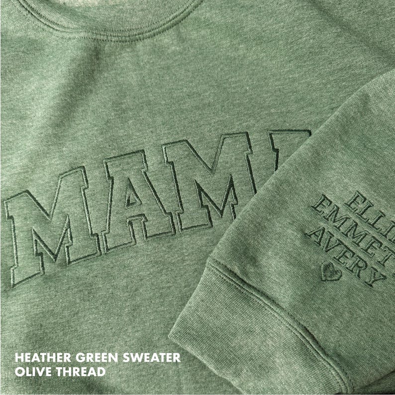 Embroidered Personalized Mama Sweatshirt with Kid Name on Sleeve Mothers Day Gift Birthday Gift Mom New Mom Gift Minimalist Cool Mom Sweater image 12
