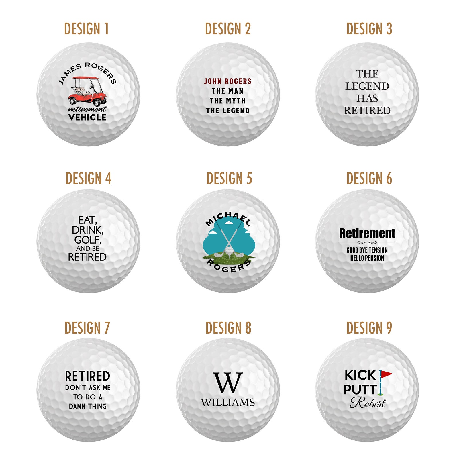 Retirement Golf Balls Retirement Gift CoWorker Gift Color Etsy