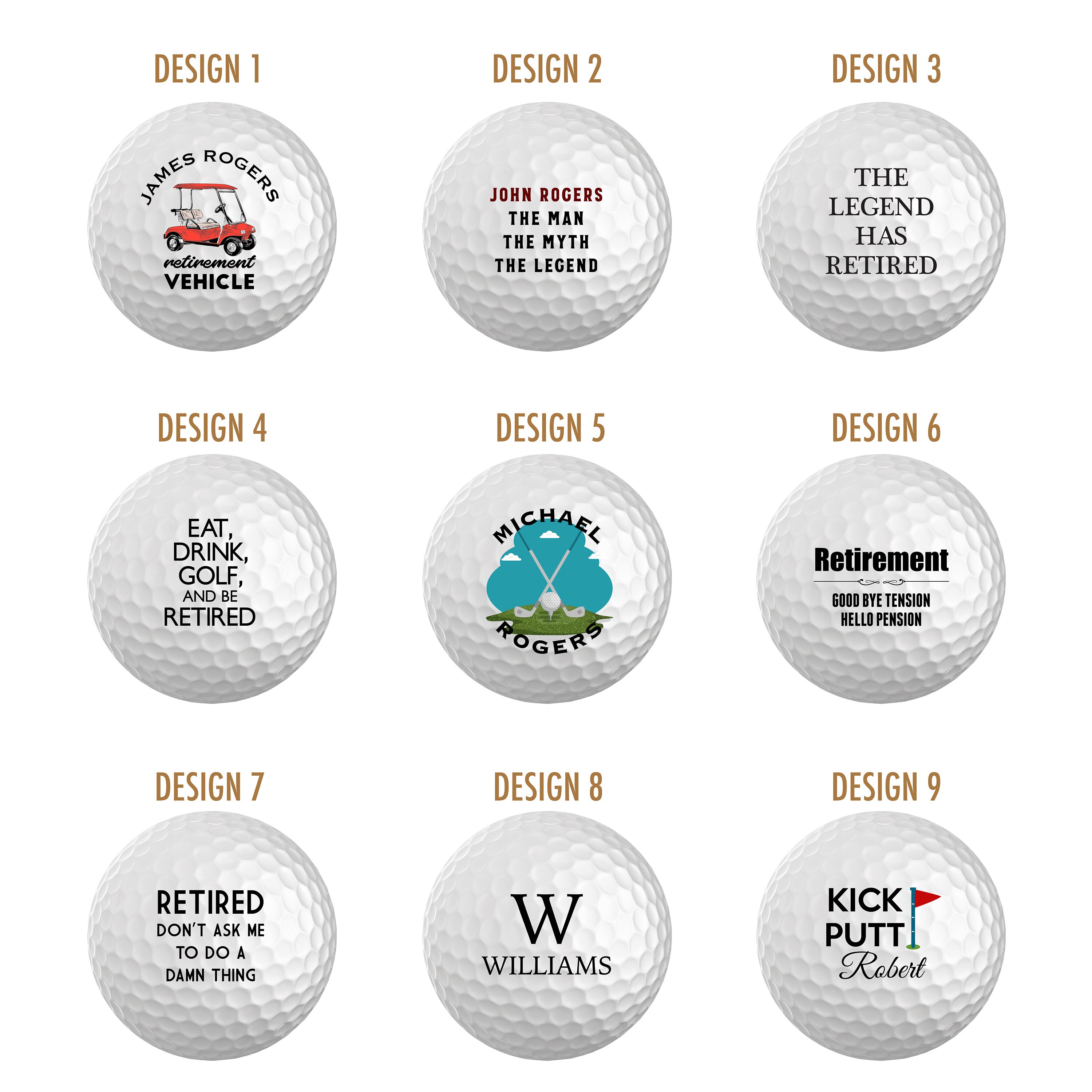 Retirement Golf Balls Retirement Gift CoWorker Gift Color Etsy