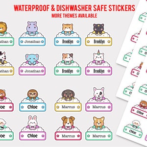 Etichette personalizzate con nome per materiale scolastico/Adesivi impermeabili personalizzati/Etichette lavabili in lavastoviglie per bambini/Etichette personalizzate con nome/Etichette per asili nido