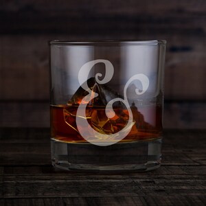 Ampersand Rock Glass- Juego de 2 o 4 -Old Fashioned Glass -Laser Engraved Etched Glasses