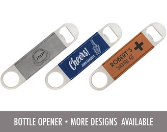 Personalized Bottle Opener- Leatherette Bottle Opener-Dad Gift-Gift for Him-Father's Day Gift- Cheers- Bar Gift- Free Personalization