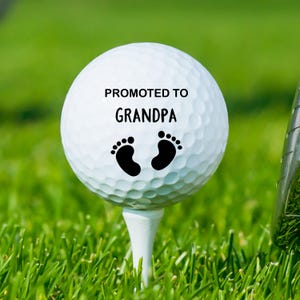 Promoted to Grandpa Golf Ball, Fathers Day Gift,Color Printed Golf Balls, Golf Gifts for Dad, Golf Gifts for Men, Christmas Gift