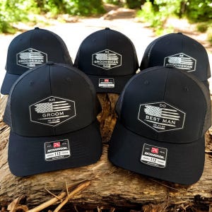 Custom Groom Hat | Richardson 112 | Wedding Hats | custom groomsmen gift | Personalized Hat | Best man Hat | Groomsmen gifts custom Guy Gift