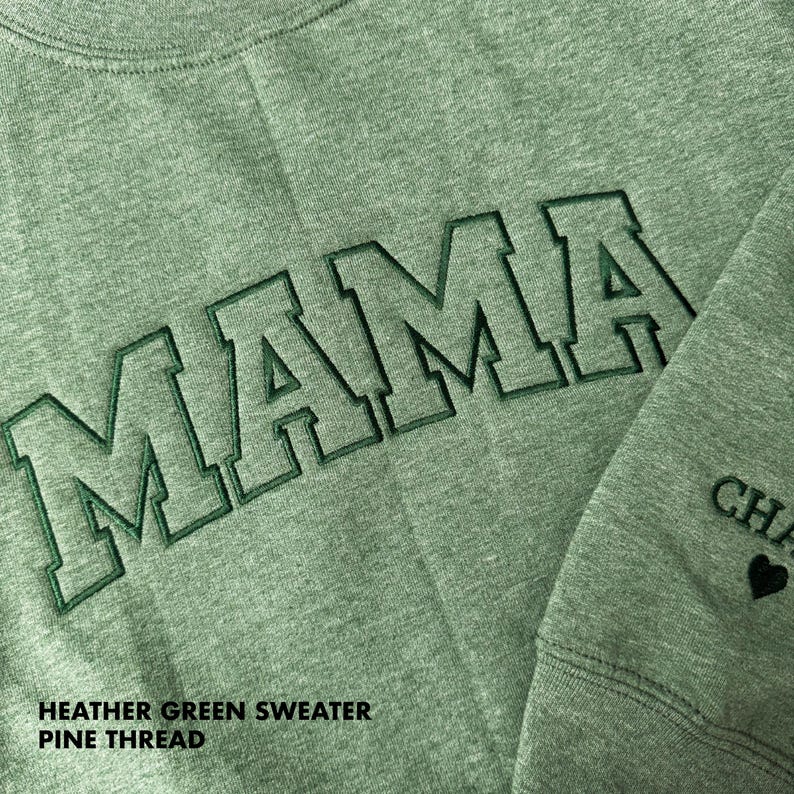 Embroidered Personalized Mama Sweatshirt with Kid Name on Sleeve Mothers Day Gift Birthday Gift Mom New Mom Gift Minimalist Cool Mom Sweater image 16