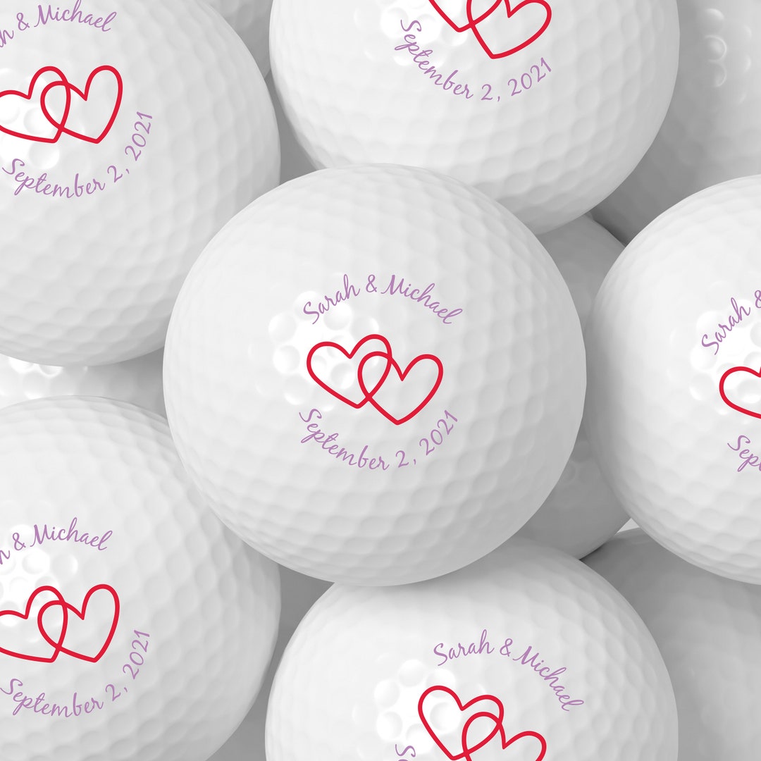 Personalized Wedding Golf Ball Favors , Custom Wedding Day Gift,color