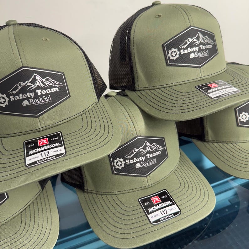 Custom hat, Bulk Custom Leather Patch Hat, Bulk hats, Leather patch hat, logo hats, business merch, Gift, Holiday, Personalized hat image 16