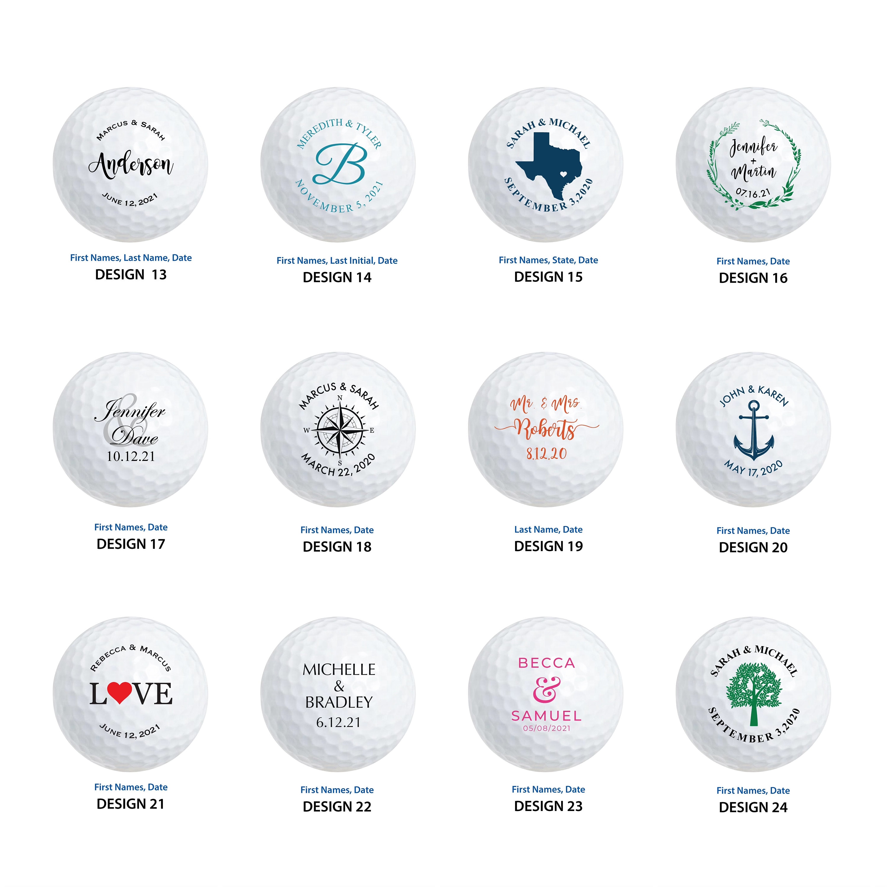Personalized Wedding Golf Ball Favors , Custom Wedding Day Gift,Color Printed, Wedding Custom Golf Ball, wedding favors for guests in bulk