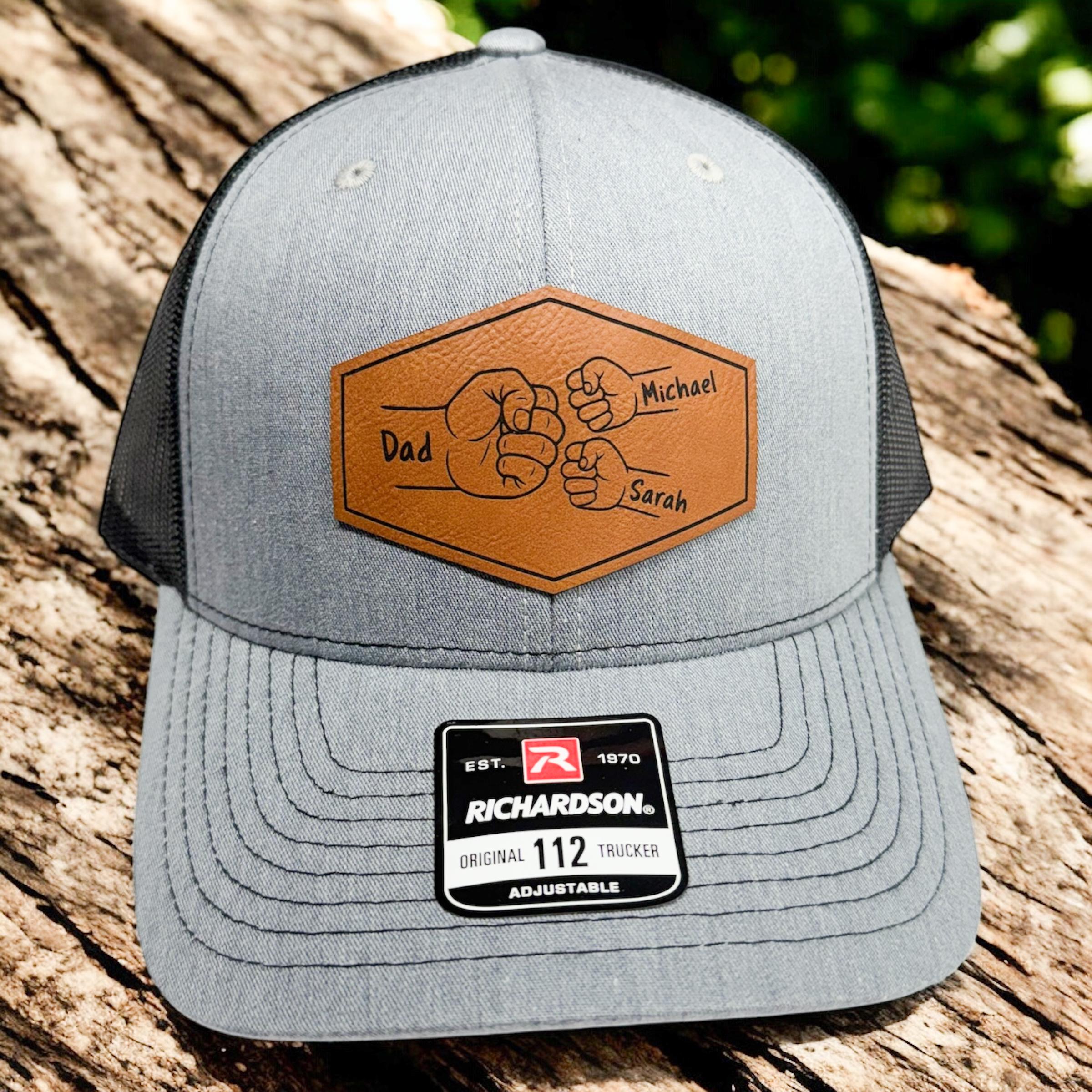 Personalized Dad Patch Hat, Dad Birthday Gift, New Dad Gift, Gift For Husband, Trucker Hat, Leather Patch Hat, Custom Hat, New Dad Present