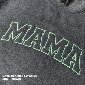 Embroidered Personalized Mama Sweatshirt with Kid Name on Sleeve Mothers Day Gift Birthday Gift Mom New Mom Gift Minimalist Cool Mom Sweater image 9
