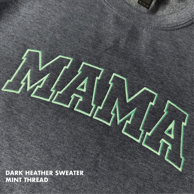 Embroidered Personalized Mama Sweatshirt with Kid Name on Sleeve Mothers Day Gift Birthday Gift Mom New Mom Gift Minimalist Cool Mom Sweater image 9