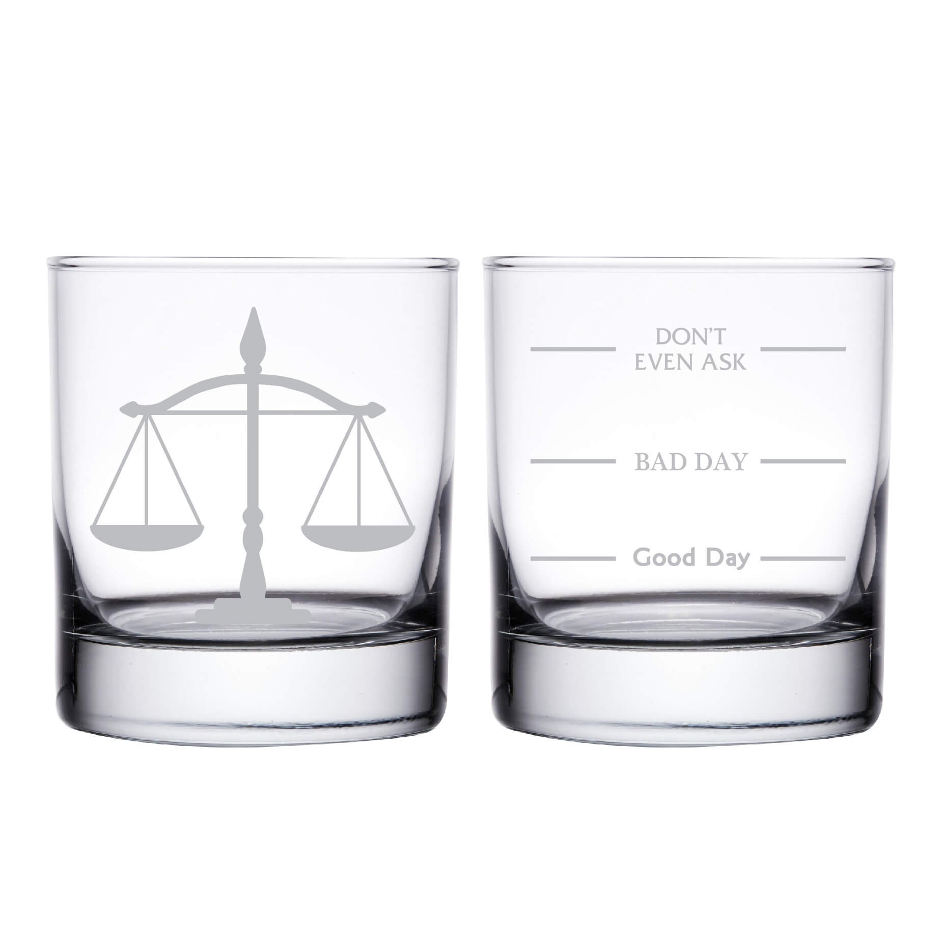  Vasos de whisky divertidos de abogado, doble cara Good Day Bad  Day Don't Even Ask Lawyer Whisky, regalos de cumpleaños para asistente  legal, abogado, asistente legal o estudiante de derecho, regalos 