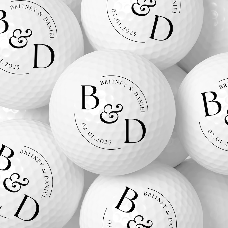 Personalized Wedding Golf Ball Favors , Custom Wedding Day Gift,Color Printed, Wedding Custom Golf Ball, wedding favors for guests in bulk image 1