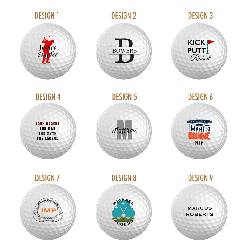 Personalized Golf Balls, Gift for Dad, Color Printed Golf Balls, Personalized Gift, Golf Gift, Gift for Dad, Gift for Golf Fan image 2