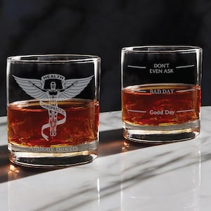 Chiropractor Whiskey Glass -Old Fashioned Glass -Funny Personalized Etched Glasses- Gift for Chiropractor