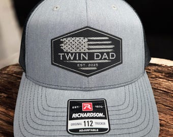 Personalized Dad Patch Hat Dad Birthday Gift New Dad Gift Gift For Husband Trucker Hat Leather Patch Hat Custom Hat Dad Present Grandpa Gift