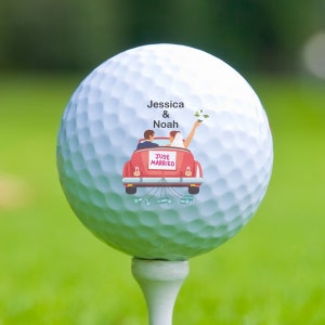 Personalized Just Married Wedding Golf Ball, Wedding Day Gift,Color Printed Golf Balls, Wedding Custom Golf Ball, Christmas Gift