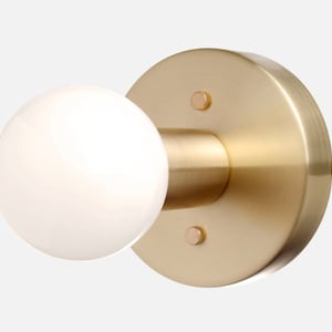 Minimal Wall Sconce and Surface Mounted Ceiling Light - Solid Brass, Modern, Mid-Century, Industrial, Period Lighting, Vintage