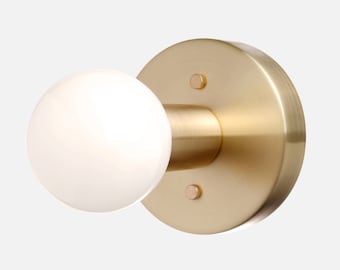 Minimal Wall Sconce and Surface Mounted Ceiling Light - Solid Brass, Modern, Mid-Century, Industrial, Period Lighting, Vintage