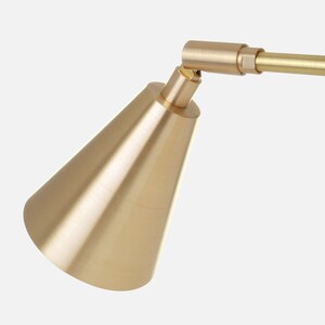 Solid Brass Shade Sconce Light Adjustable, Articulating, Modern, Minimal, Mid-Century, Industrial, Period Lighting, Vintage image 3