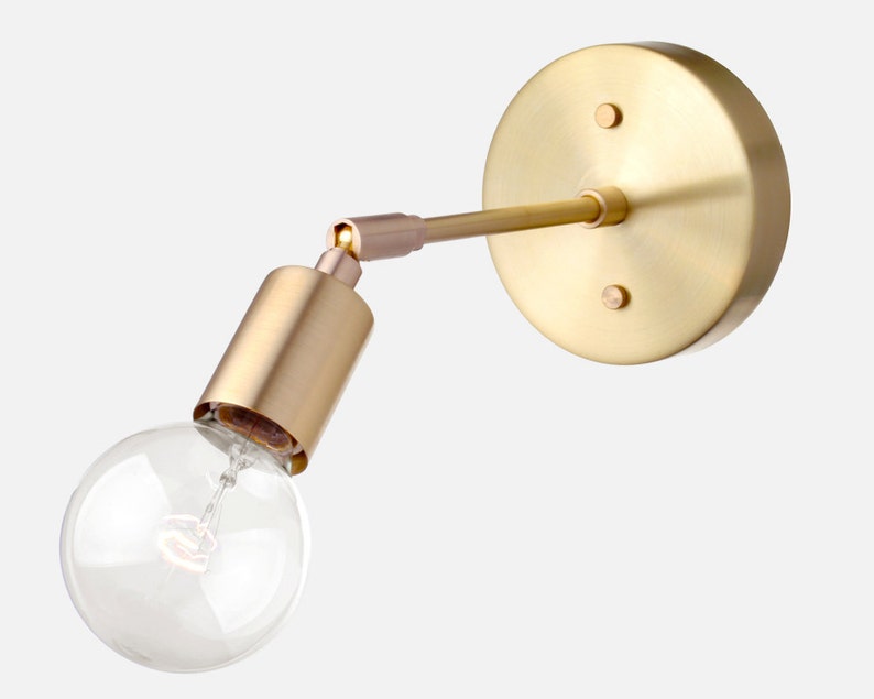 Extended Adjustable Articulating Sconce Light Solid Brass, Modern, Minimal, Mid-Century, Industrial, Period Lighting, Vintage image 1