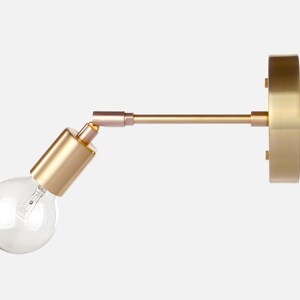 Extended Adjustable Articulating Sconce Light Solid Brass, Modern, Minimal, Mid-Century, Industrial, Period Lighting, Vintage image 2