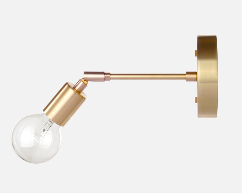 Extended Adjustable Articulating Sconce Light Solid Brass, Modern, Minimal, Mid-Century, Industrial, Period Lighting, Vintage image 2