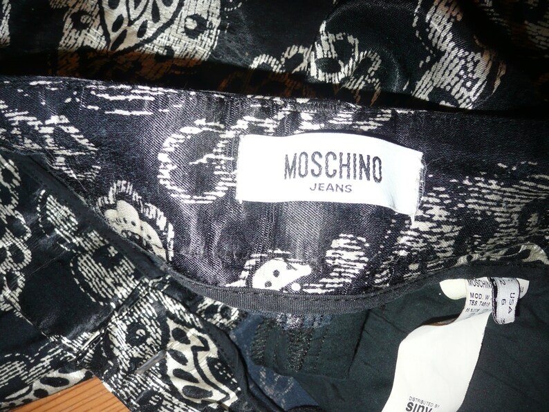 Moschino jeans donna black white ladies pants capri trousers made in Romania