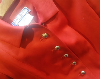 YVES SAINT LAURENT Variation rotes Wollkleid Vintage Frankreich klassisches Kleid