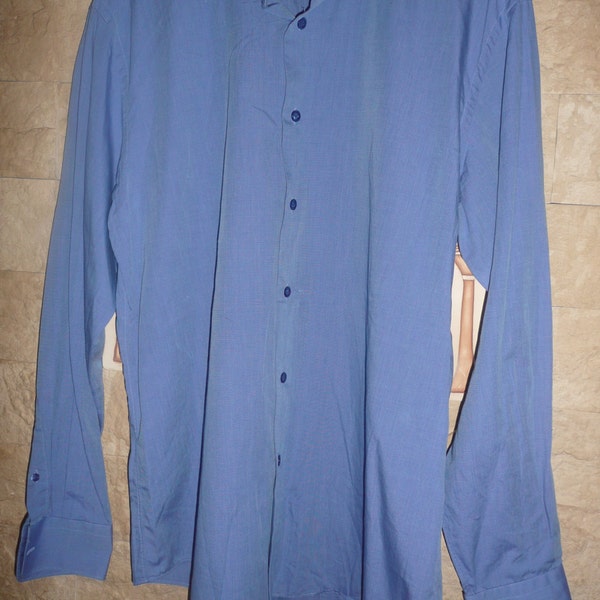 Kenzo homme classic mens blue long sleeve cotton shirts 41/16