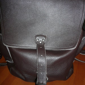 Bolso de viaje mochila de cuero marrón grande