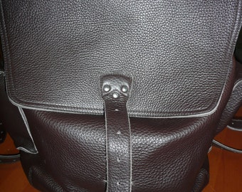 Bolso de viaje mochila de cuero marrón grande