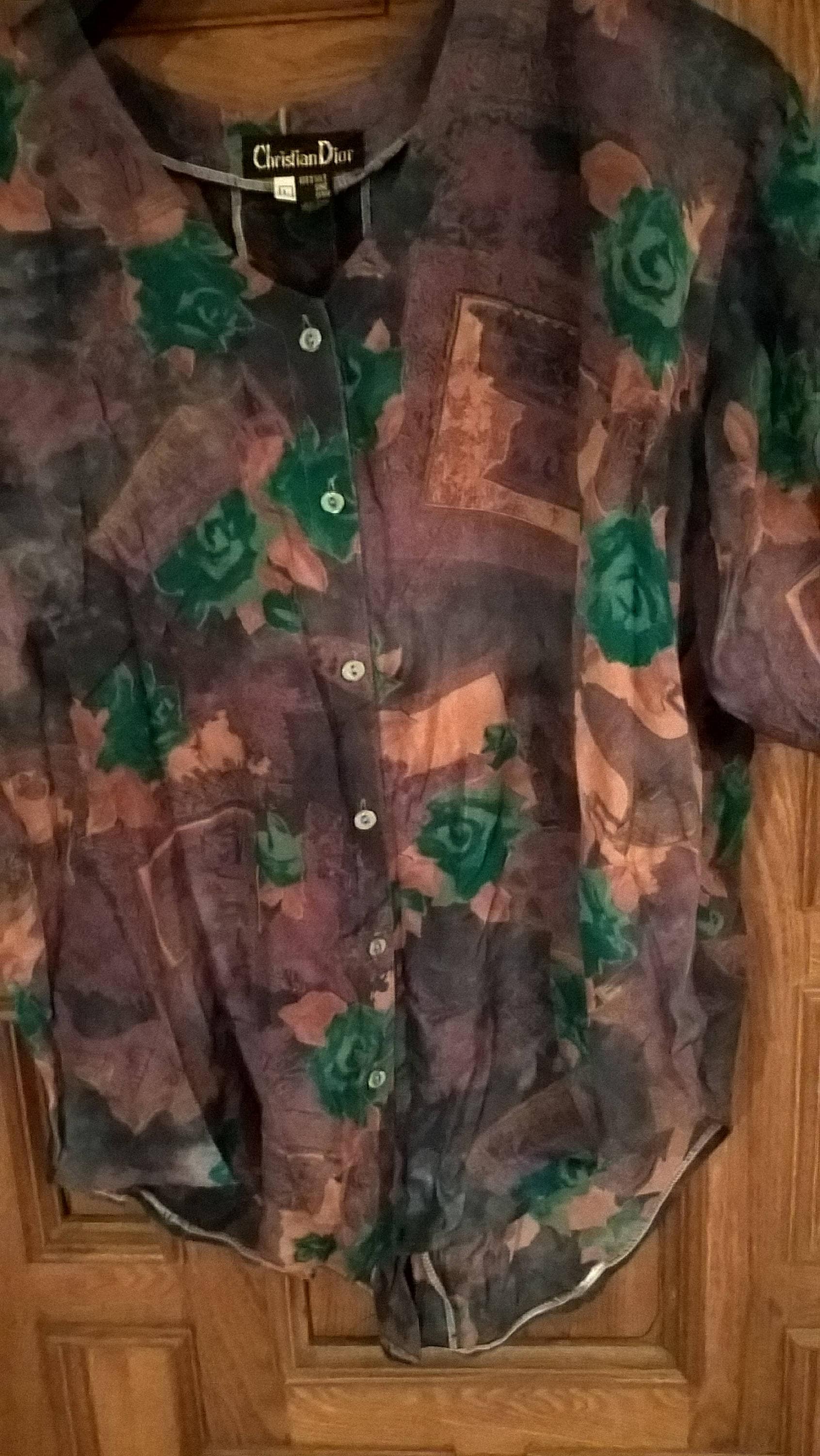 Christian dior silk shirt clearance