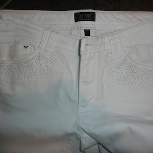 Vintage jeans ARMANI JEANS Woman Clothing Straight Leg women Trousers white  S/M made in China